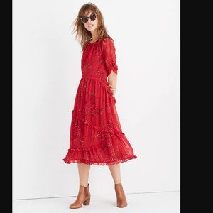 Madewell Floral Print Midi Dress